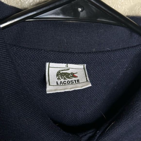 VTG 90’s Lacoste Polo Shirt Navy Blue Size 4 - Picture 5 of 5